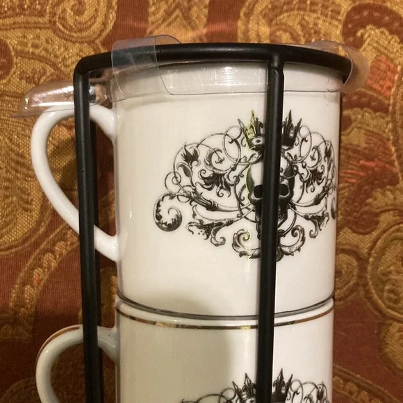Grace Teaware fine porcelain skull with crown mini mug set. nwot - Picture 2 of 7